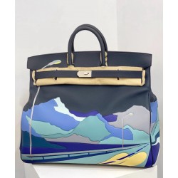 에르메스 Hermes Birkin Hac 50cm S4 Deep blue/silver
