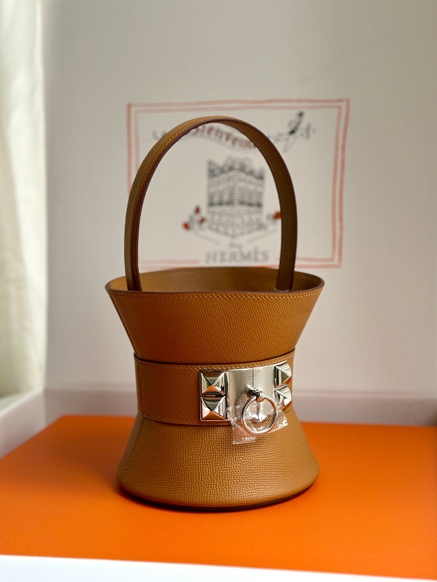 에르메스 Hermes Tasche Mini Medor Epsom 2S Sesame/silver