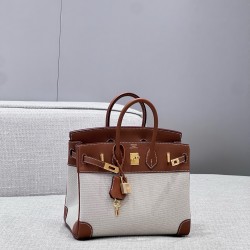 에르메스 Hermes Brikin 25cm Canvas 37 Gold/gold