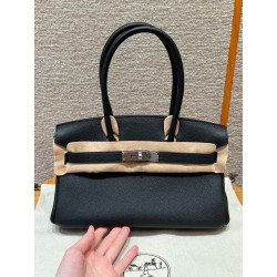 에르메스 Hermes Shoulder Birkin 29cm Evercolor 89 Noir/silver