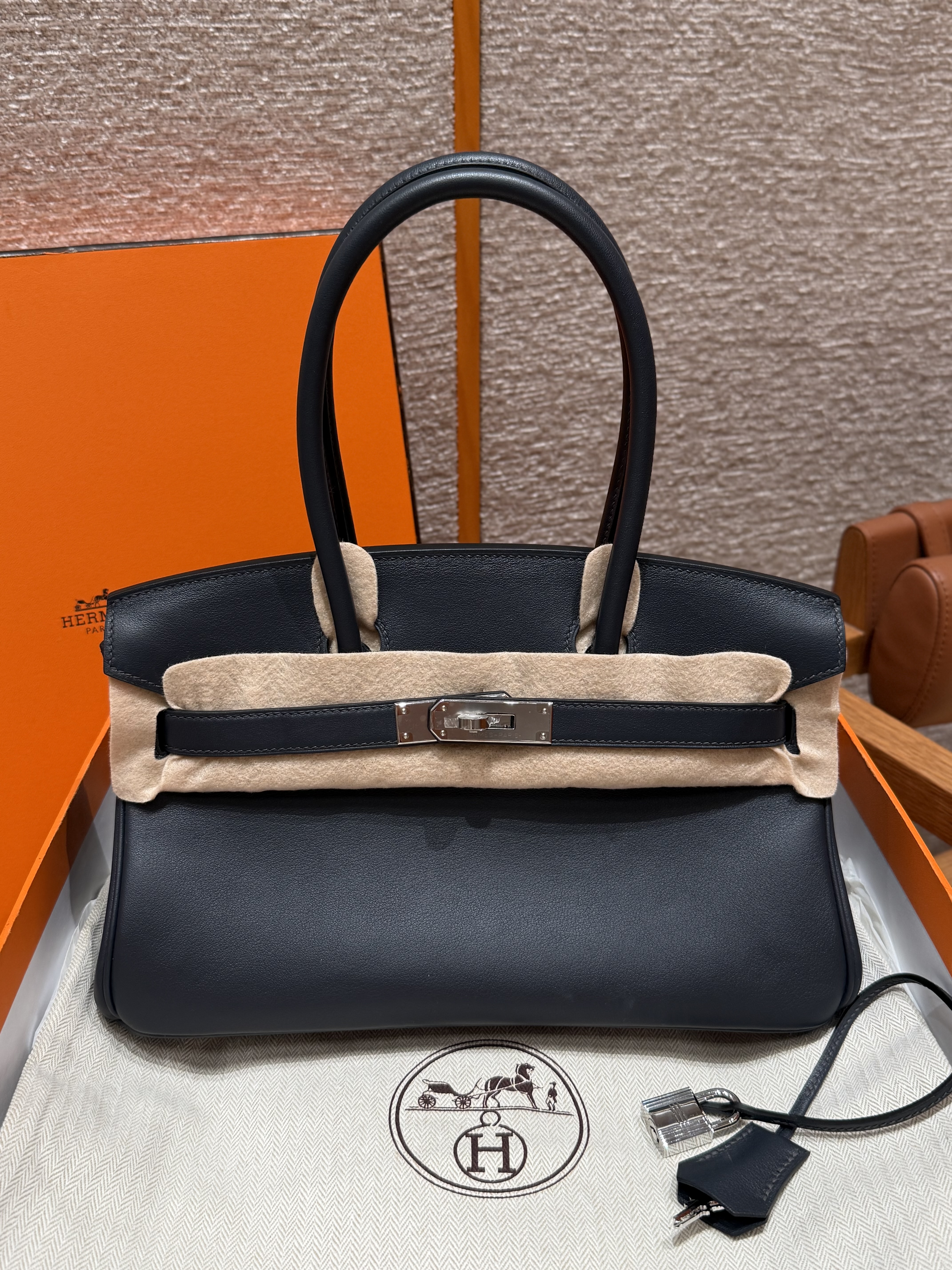 에르메스 Hermes Shoulder Birkin 29cm Swift 3Y Caban/silver