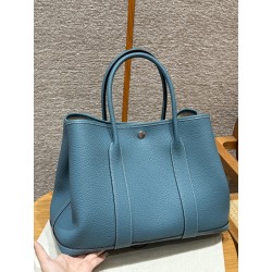 에르메스 Hermes Garden party 36cm vache country 75 Blue Jean