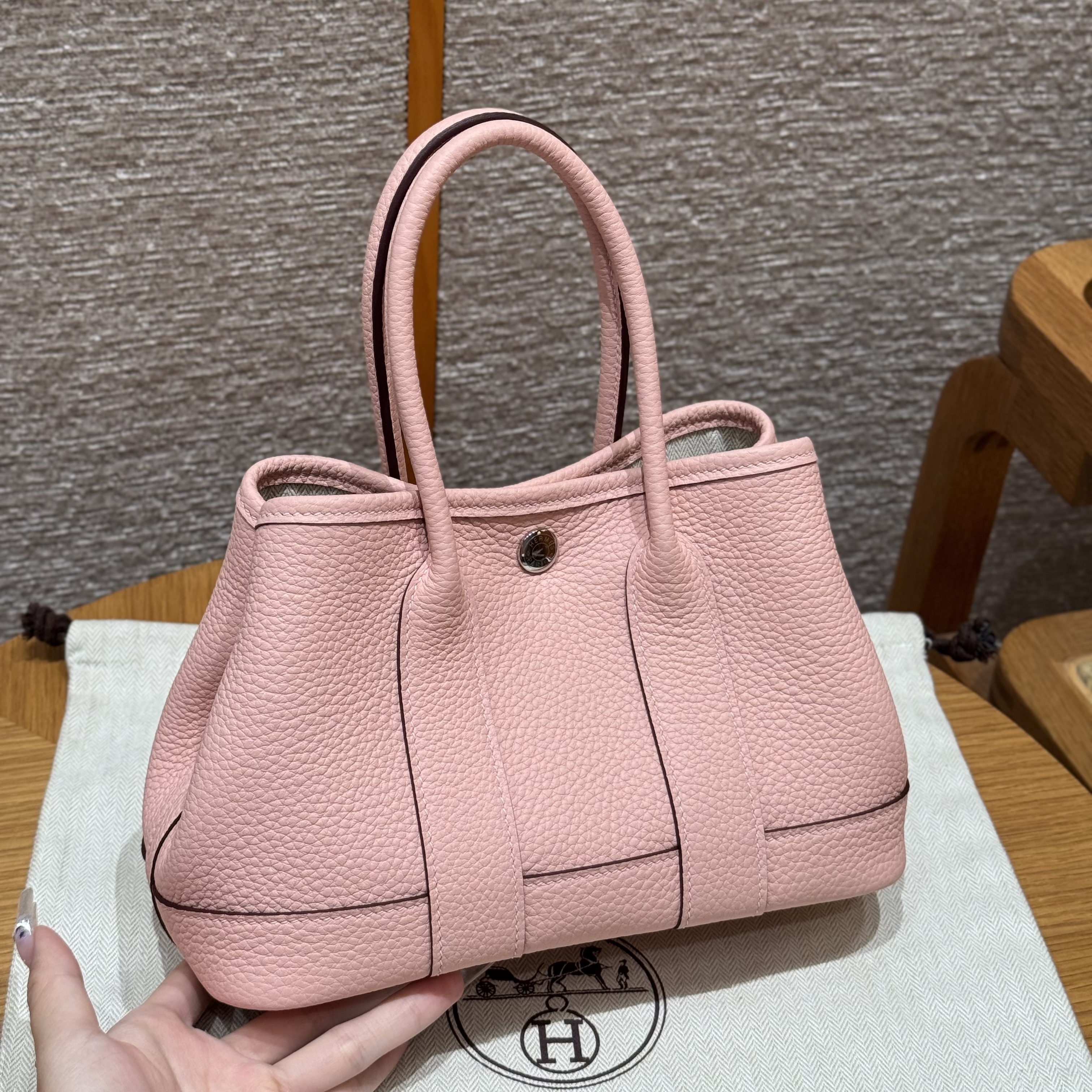 에르메스 Hermes Garden party mini 23cm Negonda 3Q Rose Sakura
