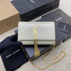 생로랑 Saint laurent/YSL 377628 KATE TASSEL IN CROCODILE-EMBOSSED LEATHER 20CM