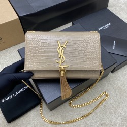 생로랑 Saint laurent/YSL 377628 KATE TASSEL IN CROCODILE-EMBOSSED LEATHER 20CM