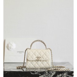 샤넬 Chanel 25s AP3237 Flap Phone Holder with Chain C-011 Beige 11.5cm