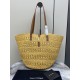생로랑 Saint laurent/YSL 685618 Panier Small Bag in Crochet Raffia and Smooth Leather