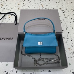 발렌시아가 Balenciaga 819429 Women's Rodeo Bag With Chain Nano in Blue