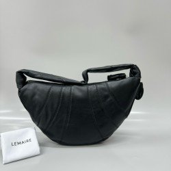 르메르 Lemaire Medium Fortune Croissant Bag Black