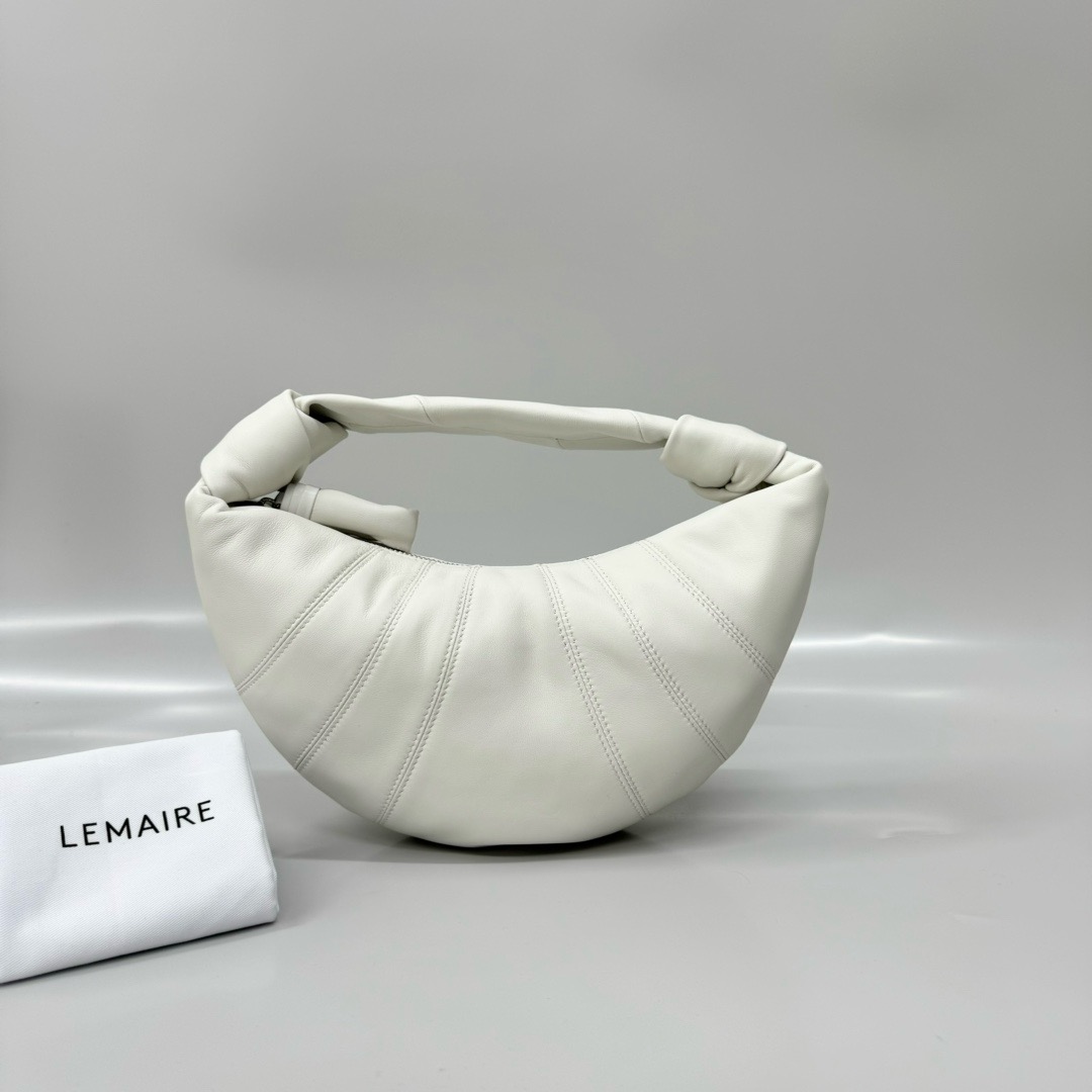 르메르 Lemaire Small Fortune Croissant Bag White