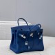 에르메스 Hermes Brikin 35cm Germany Leather S4 Deep Blue/silver
