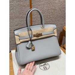 에르메스 Hermes Birkin 30cm Togo 8U Blue Glacier/gold