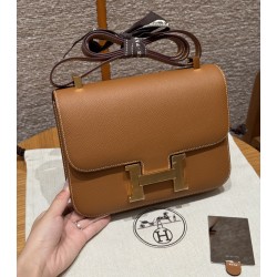 에르메스 Hermes Constance with mirror 24cm Epsom 37 Gold/gold