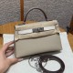 에르메스 Hermes Mini Kelly 19cm Epsom S2 Trench 10 Craie 18 Etoupe/silver