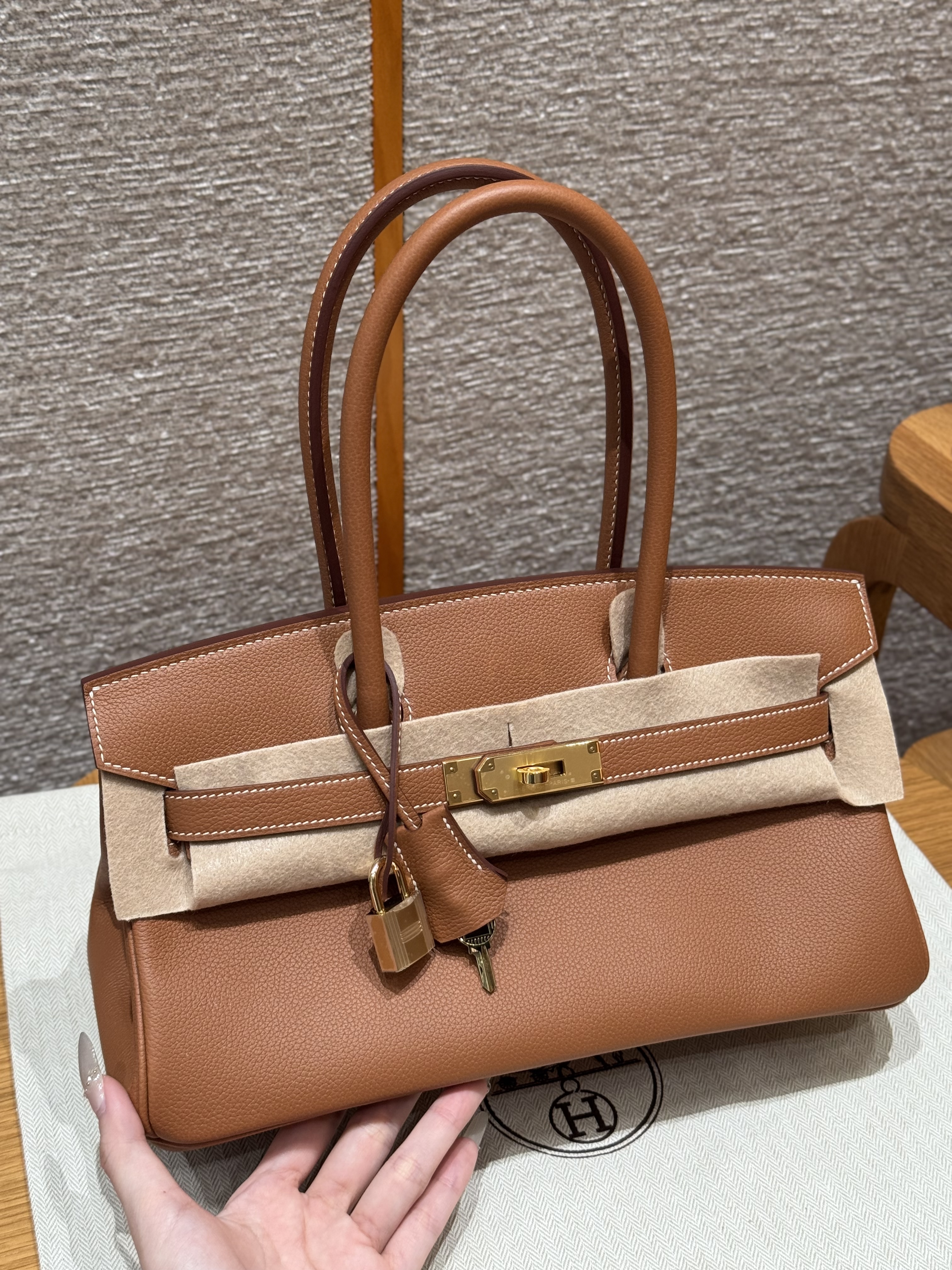 에르메스 Hermes Shoulder Birkin 29cm Evercolor 37 Gold/gold