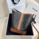셀린느 Celine 191442 Triomphe Canvas 트리옹프 캔버스 & 카프스킨 스몰 버킷백 탄 22cm