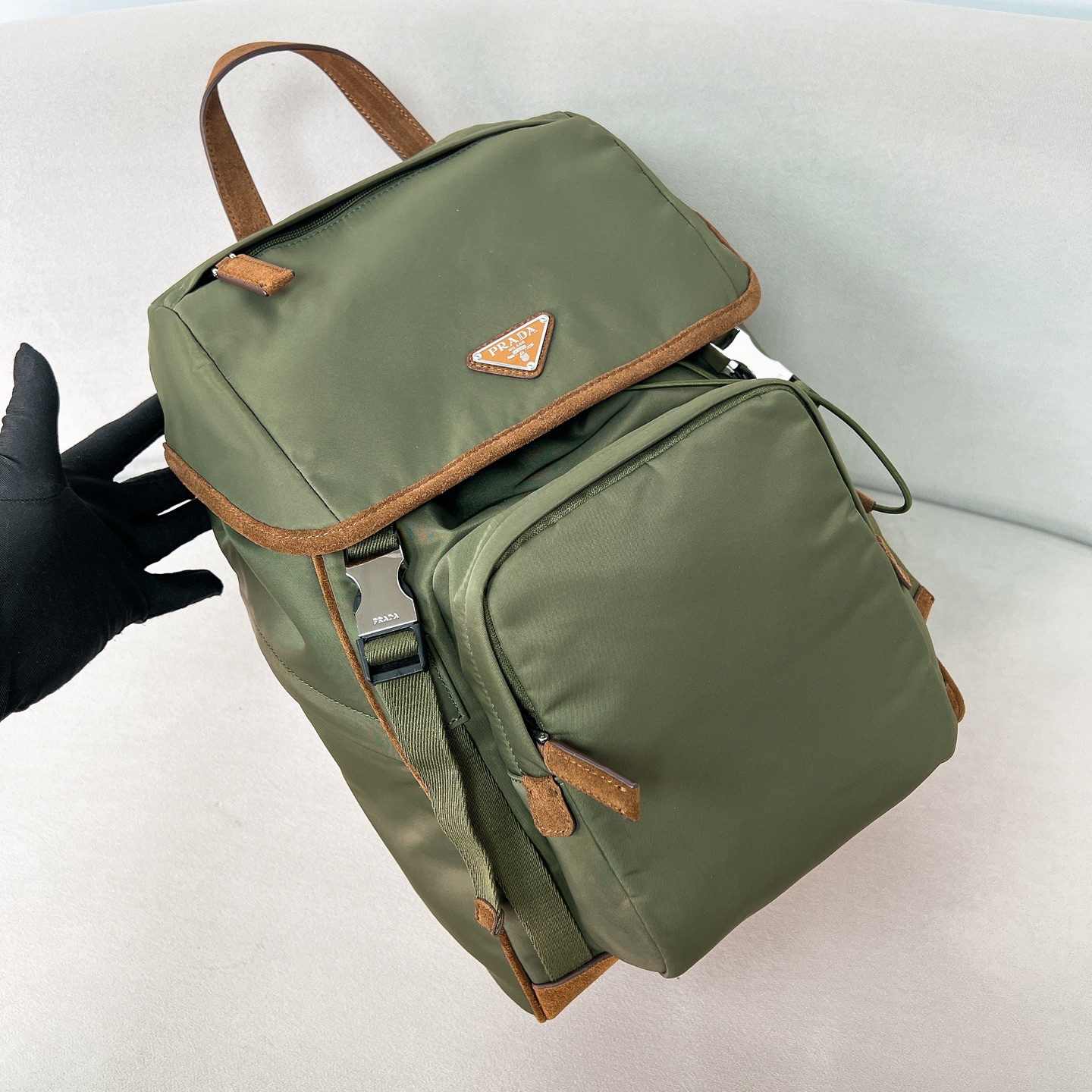 프라다 Prada 2VZ135 리나일론 및 가죽 백팩