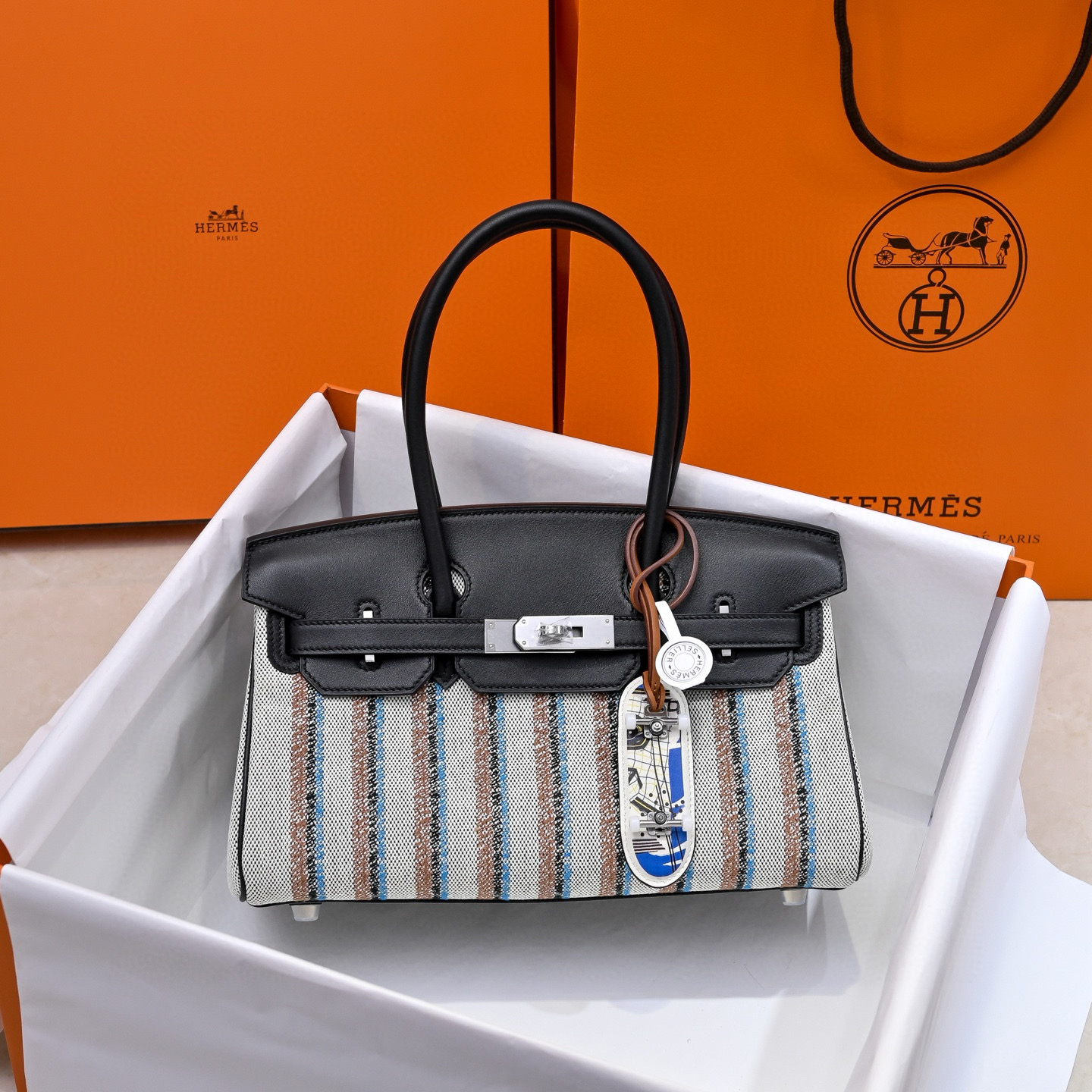 에르메스 Hermes Shoulder Birkin 29cm 89 Noir/silver