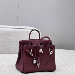 에르메스 Hermes Brikin 25cm Germany Leather 57 Bordeaux/silver