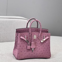 에르메스 Hermes Brikin 25cm KK ostrich 5H Glycinc/silver