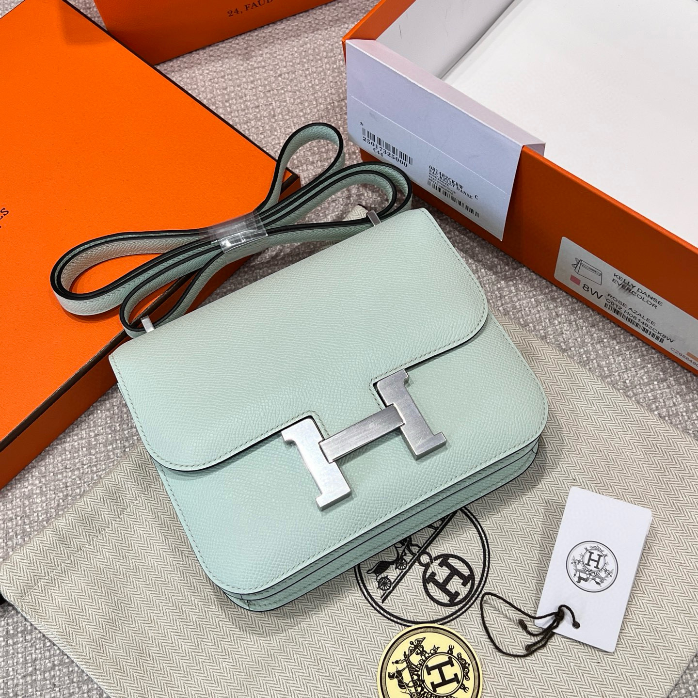 에르메스 Hermes Constance 19cm Epsom 6W Menthe/silver