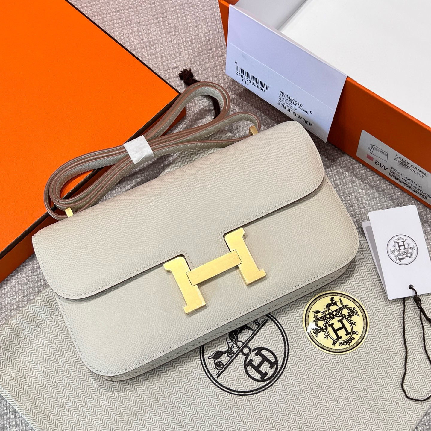에르메스 Hermes Constance Elan Epsom 10 Craie/gold