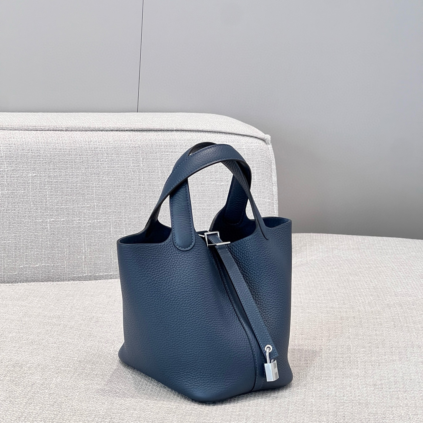 에르메스 Hermes Picotin lock 18cm TC 7P Blue de presse/silver