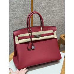 에르메스 Hermes Birkin 35cm Togo B5 Ruby/silver