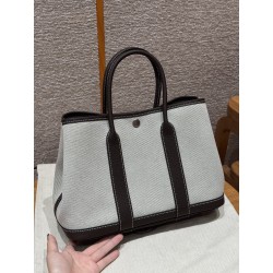 에르메스 Hermes Garden party 30cm Canbas and Negonda ecru ecru Ebene