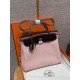 에르메스 Hermes Herbag 31cm canvas and cowhide Farbe rcru-Brique-mauve pale-rouge sellier/silver