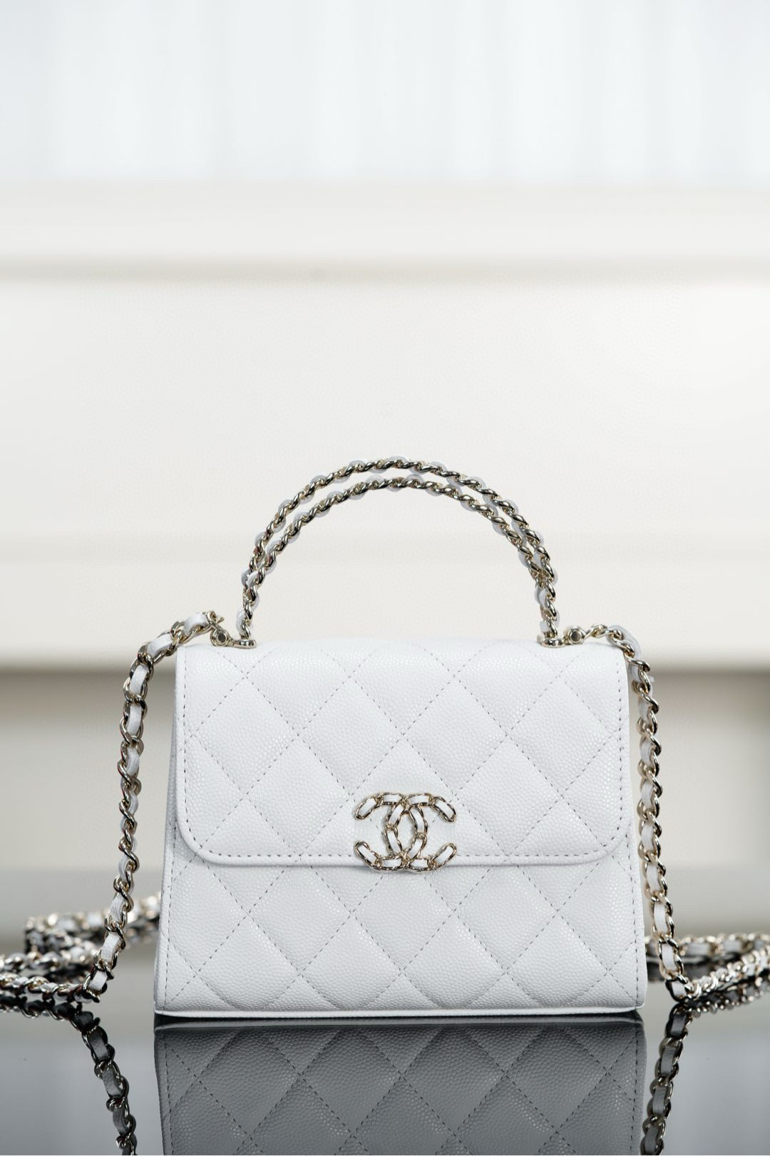 샤넬 Chanel 25s cross handle Kelly White 11.5cm