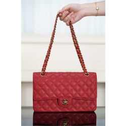 샤넬 Chanel Medium Classic Flap Bag Red 25cm