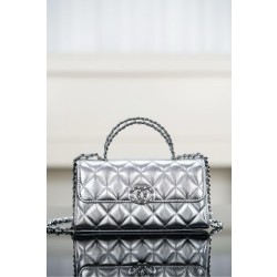 샤넬 Chanel 25s cross handle Kelly silver 18cm