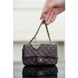 샤넬 Chanel Classic Mini Bag with Hook Wine red 12.5cm