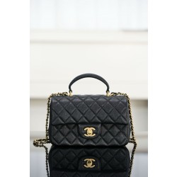 샤넬 Chanel 21s Mini Flap Bag with Top Handle AS2431 Black 20cm