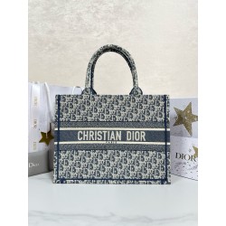 디올 Dior Medium Dior Book Tote Blue Oblique Chambray 36.5cm
