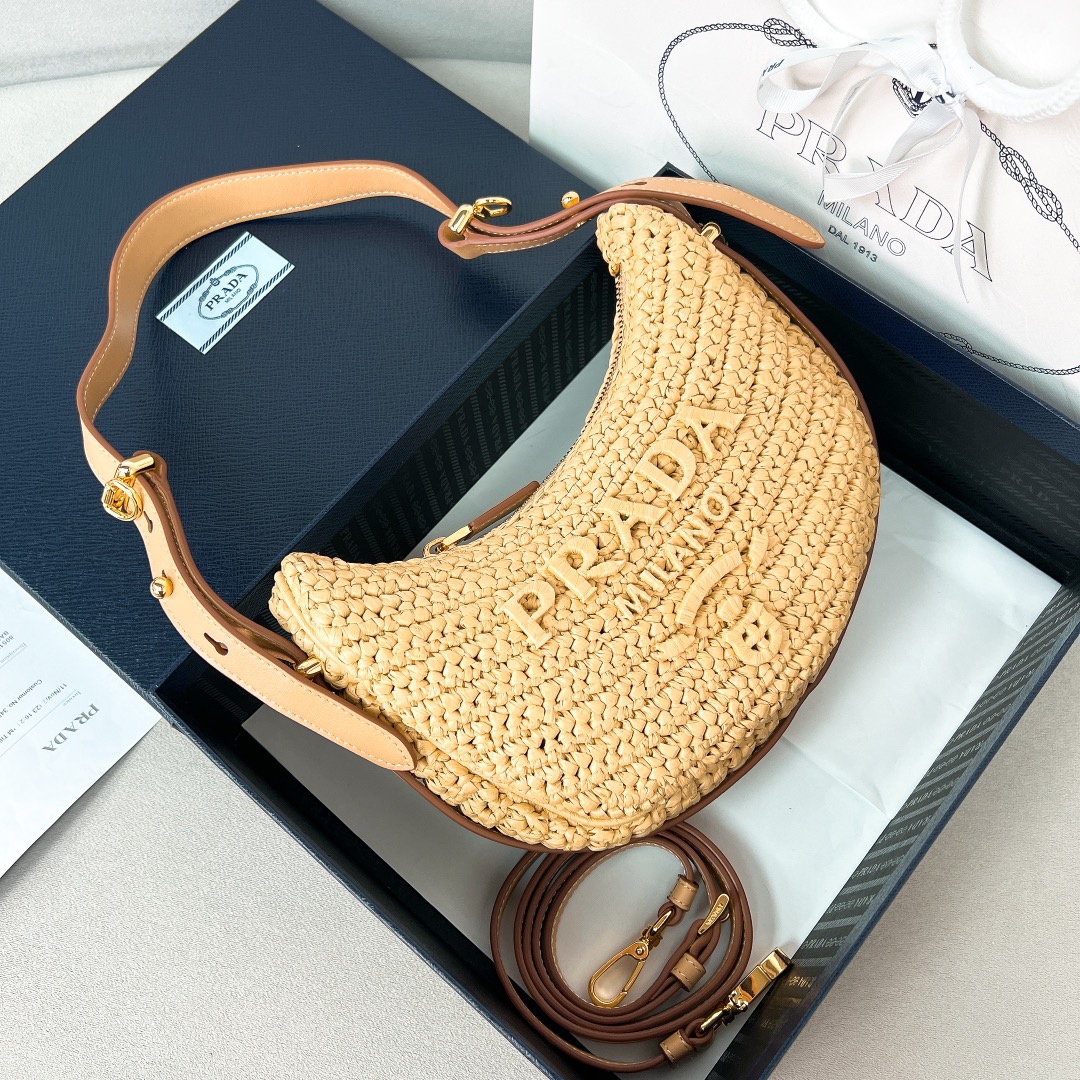 프라다 Prada 1BC194 아르케 크로셰 숄더백 22.5cm