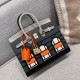 에르메스 Hermes Faubourg Birkin 20cm Alligator and Epsom 0V Gris Ciment and 0L Girs Meyer/gold