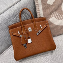 에르메스 Hermes Birkin 25cm Barenia 37 Gold/silver