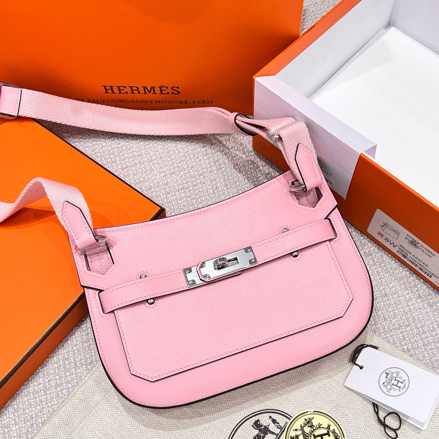 에르메스 Hermes Jypsiere mini Germany Leather 3Q Rose sakura/silver