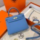 에르메스 Hermes Kelly 25cm Haas Leather 2T Blue Paradise/gold