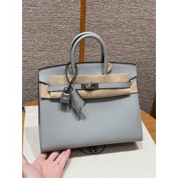에르메스 Hermes Birkin 25cm Epsom J7 Blue Lin/silver