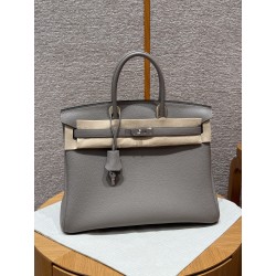 에르메스 Hermes Birkin 35cm Togo M8 Gris Asphaite/silver