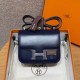 에르메스 Hermes Constance with mirror 19cm Box 73 Blue saphir/silver