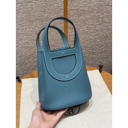 에르메스 Hermes in the loop 18cm Clemence 75 Blue jean/gold