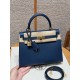 에르메스 Hermes Kelly 25cm Epsom 73 Blue saphir/gold
