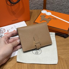 에르메스 Hermes Bearn Compact wallet 12cm Epsom 0M Chai/gold