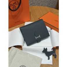 에르메스 Hermes Bearn Compact wallet 12cm Epsom H0 Girs Misty/silver