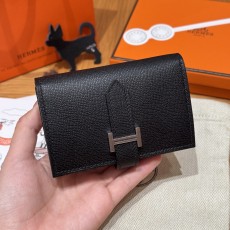 에르메스 Hermes Bearn mini wallet 10.3cm Madame 89 Noir/silver