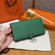 에르메스 Hermes Bearn wallet Soufflet 17.5cm Epsom U4 Vert vertigo/silver
